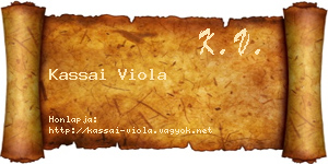Kassai Viola névjegykártya